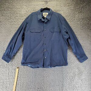 Old Mill Shirt Mens 2XL Blue Cotton/Spandex Flannel Button-Up Long Sleeve